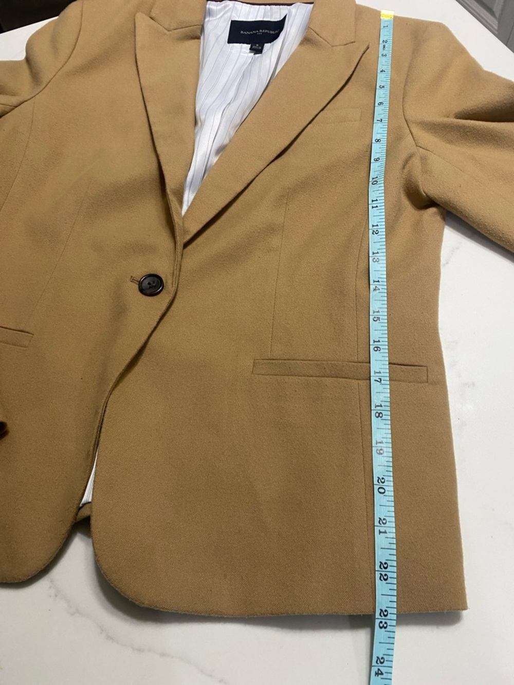 Banana Republic Camel/Tan Women's Single-Button Tailored Blazer - Picture 7 of 10